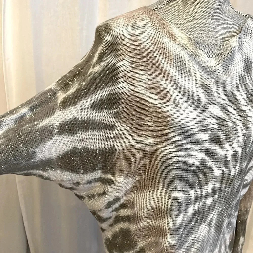 ELISSIA ITALY Tie Dye Lightweight Sweater Zipper Detail, Size L - Picture 5 of 7
